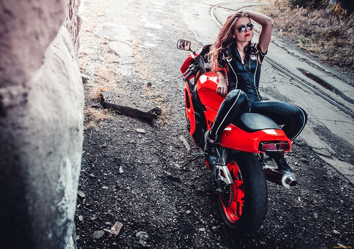 Blondes on a motorcycle in Cuiaba