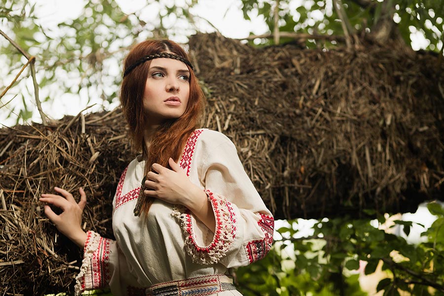Women in Slavic costumes in Cuiaba