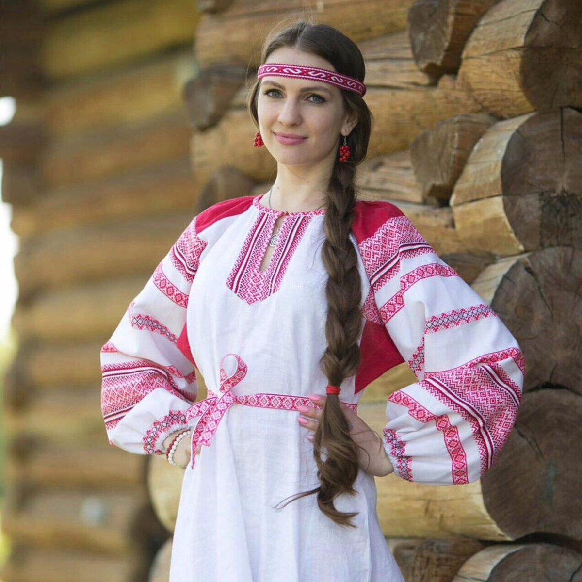 Girls in Slavic costumes in Cuiaba