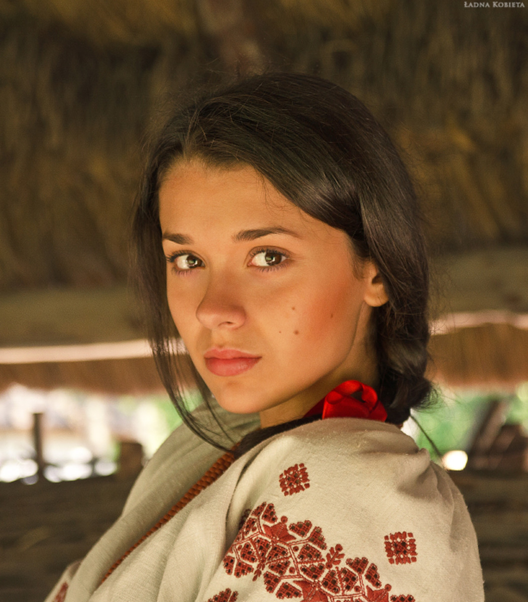 Girls in Slavic costumes in Cuiaba